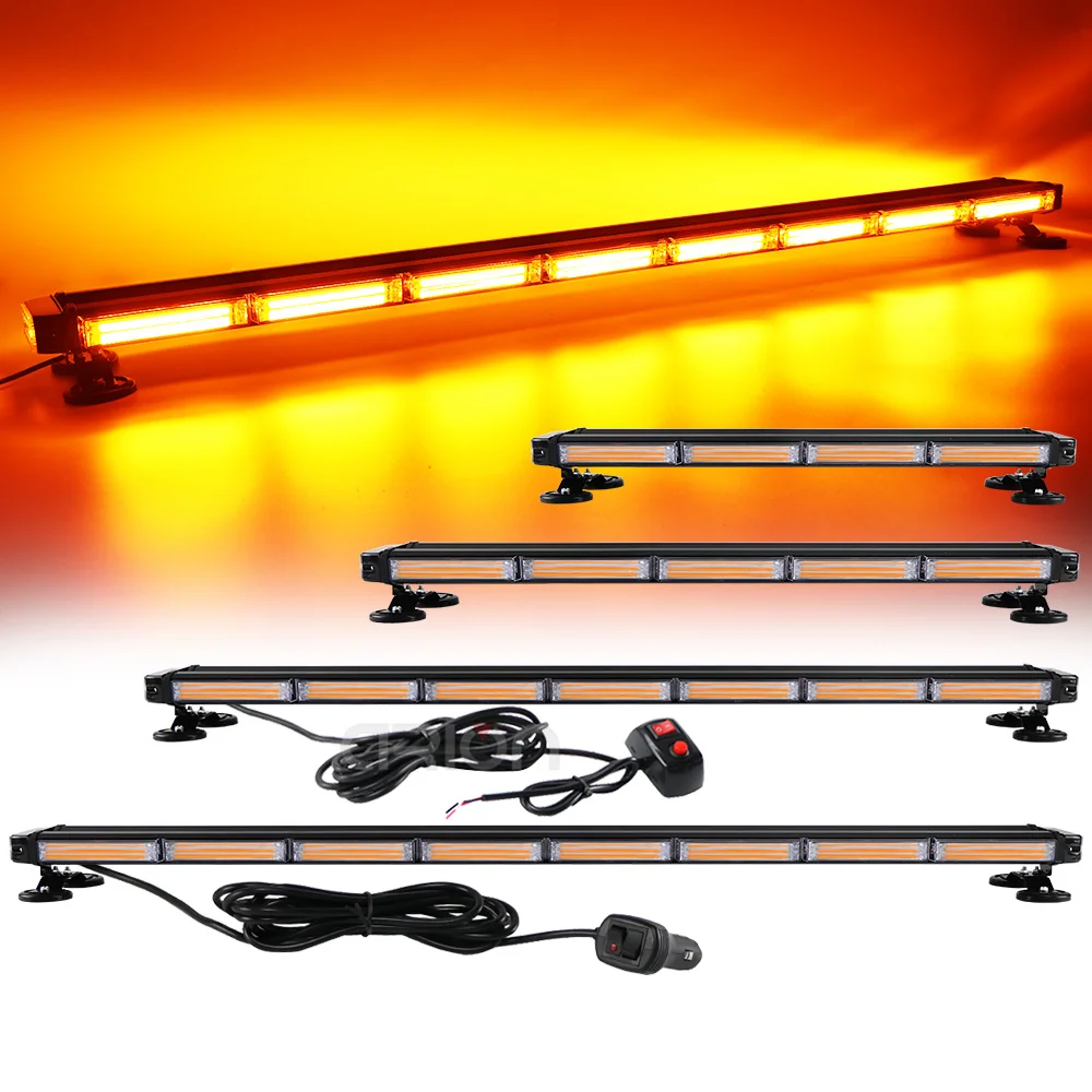 

20" 26" 31" 37" 43" 49" Four Side Tow Truck Vehicle Car Emergency Flash COB Led Strobe Warning Light Bar Amber Red Blue 12V 24V