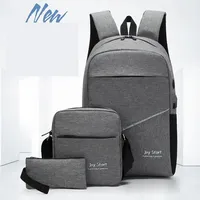 USB Charging Men's Bag Casual Multifunctional Backpacks Men School Bags 3 sets Backpacks 3PCS Fashion Laptop Bag Small Backpack