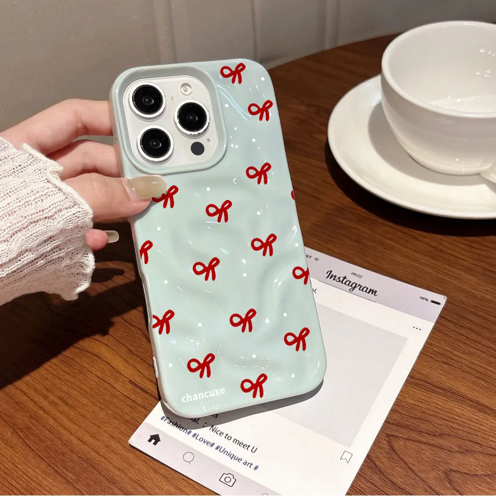 3D Wasserwellen Rotes Herz Druck Handyhülle für iPhone 17 16 15 14 13 12 11 Pro Max 17 Air 15 16 Plus Stoßfeste Weiche TPU Hülle – Detail 8