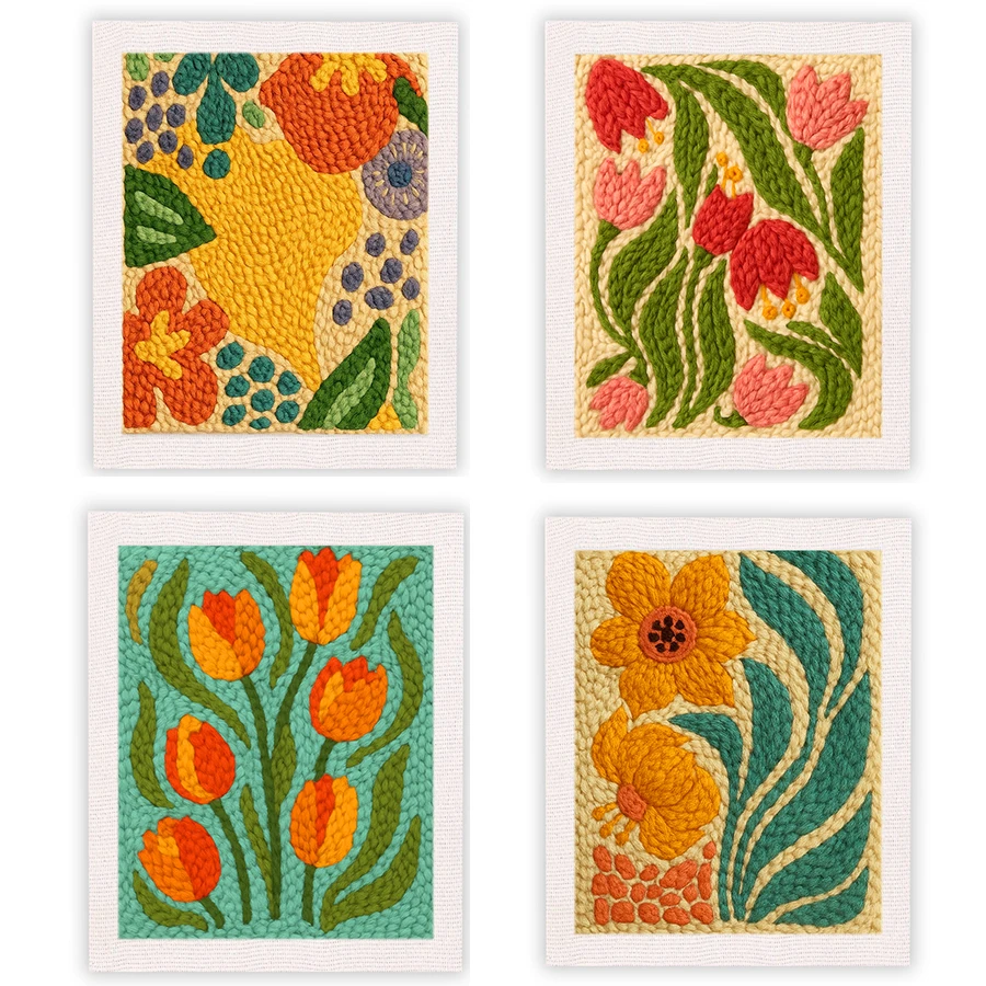 

25x30 см новый набор для вышивания цветов для начинающих, наборы для вышивания игл с квадратной рамкой для взрослых, художественное шитье, рукоделие своими руками