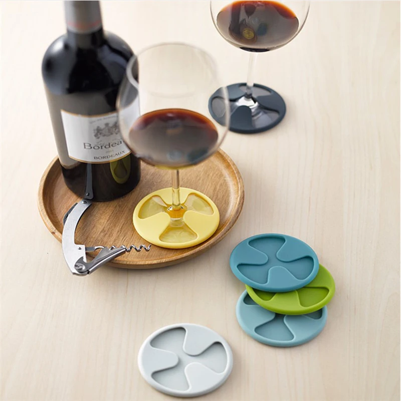 New Silicone Red Wine Glass Mat Red Wine Glass Identifier Non-slip Mat Red Wine Glass Foot Cover Available