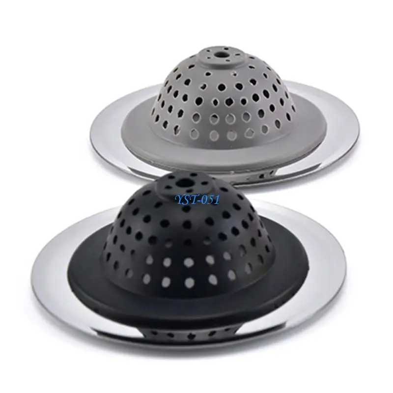 

E15A Silicone Sink Strainer Removable Sewer Hair Filter Catcher Stopper Floor Drain Cover For Kitchen Bathroom Enduring