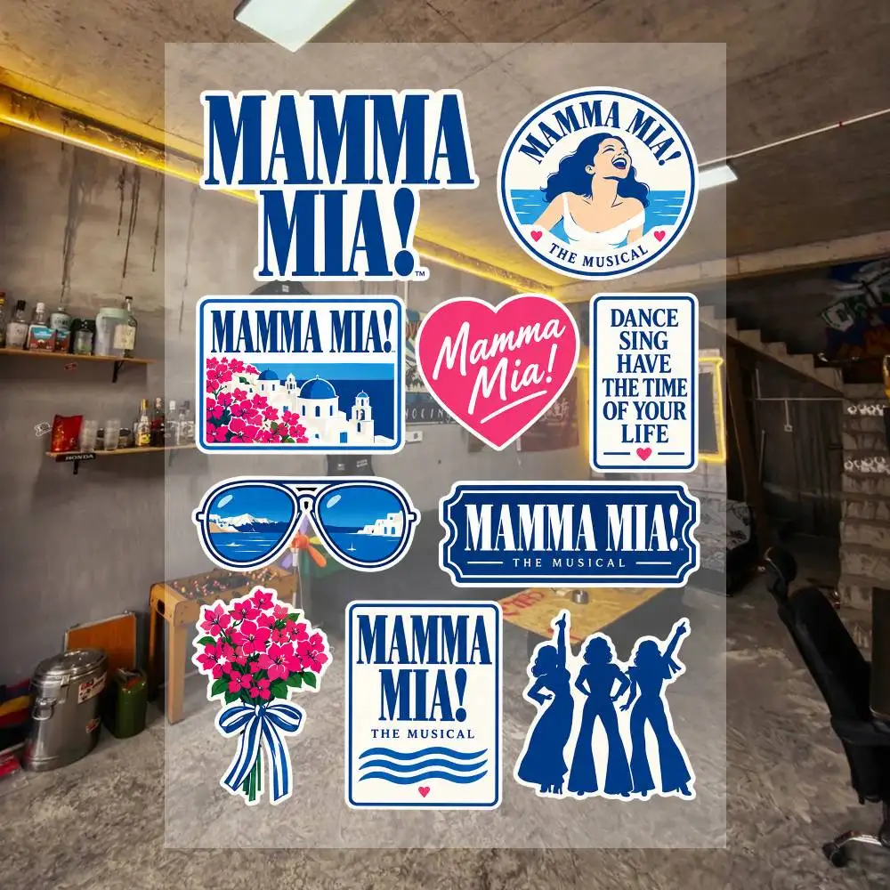 Mamm-mm-a Mia Anime Stickers Set Waterproof Vinyl Decals For Laptop Phone Case Helmet Motorcycle Skateboard Car Luggage