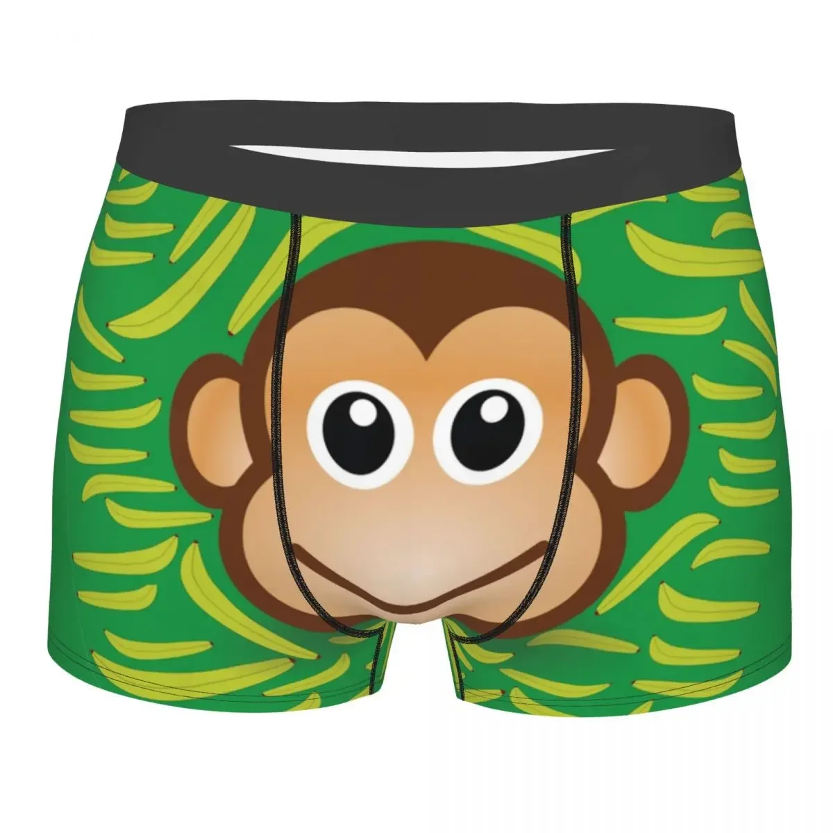 Custom Curious George Cartoon Underwear Men Stretch Monkey Smiling With Banana Boxer Briefs Shorts Panties Soft Underpants Male