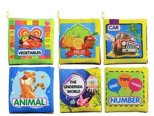 Baby Toys 0-12 Months Intelligence Development Cloth Book Soft Rattles Unfolding Activity Books Cute Animals Kids Toys