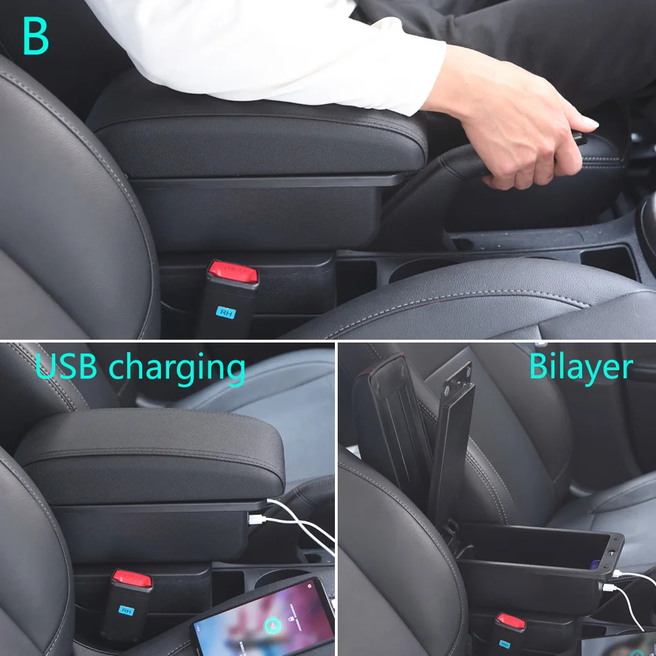 For Toyota Yaris Armrest Box For Toyota Yaris hybrid Car Armrest Center Storage Box Interior details Retrofit parts 2015-2023 view 4