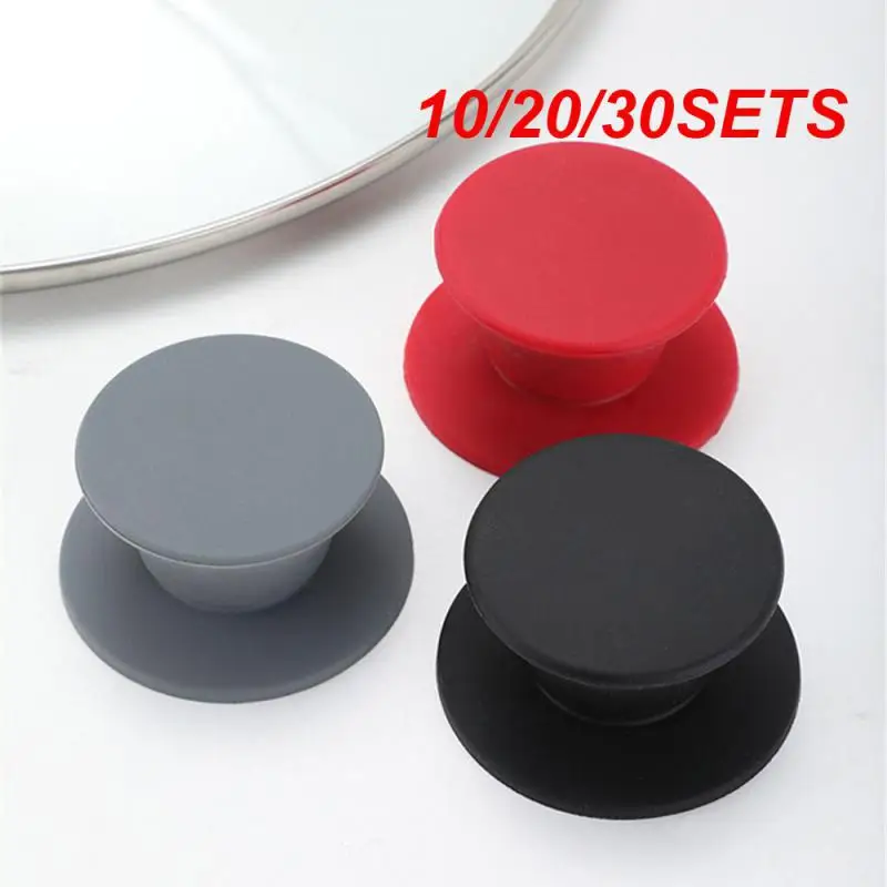 10/20/30SETS Silicone Lid Economical And Affordable Black Cookware Parts Anti-scald Durable Red Cookware Pot Cover