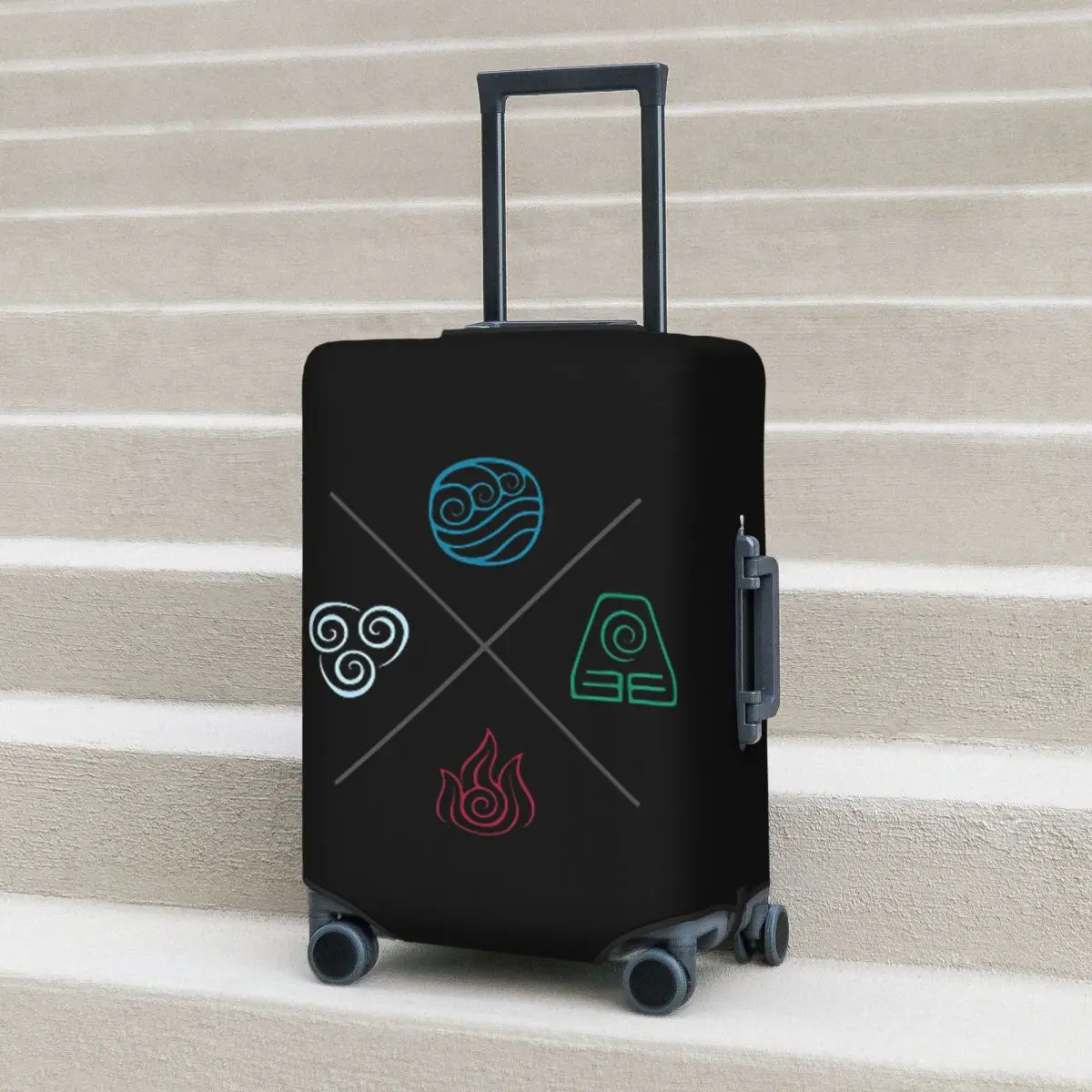 

Avatar The Last Airbender Four Elements, Four Elements Symbols Suitcase Cover Protection Elastic Trip Luggage Protector Covers