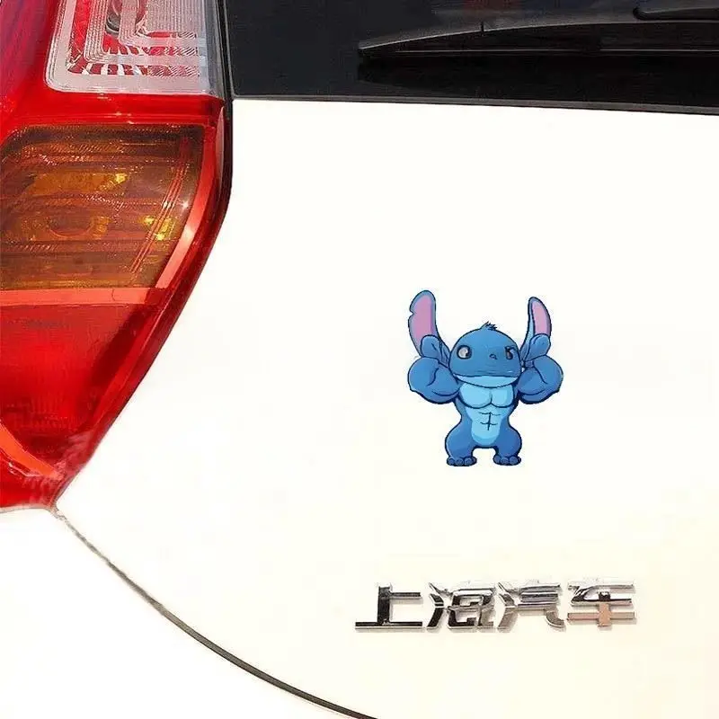 Stiker dekorasi jendela segitiga pintu dan jendela mobil kreatif lucu jahitan otot kartun Disney, hadiah ulang tahun