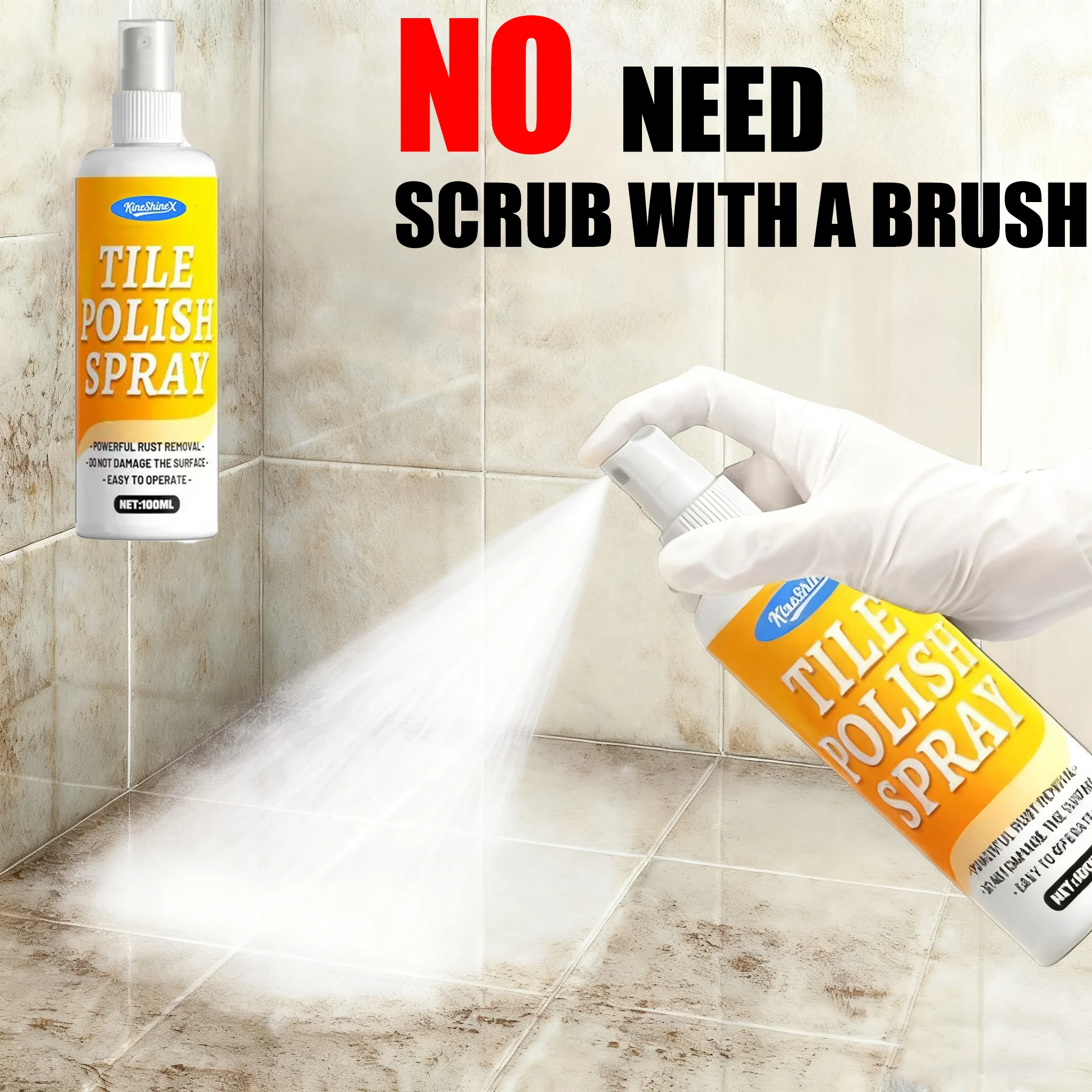 Floor tile whitening spray Ceramic tiles suitable for bathrooms, kitchens, and corridors