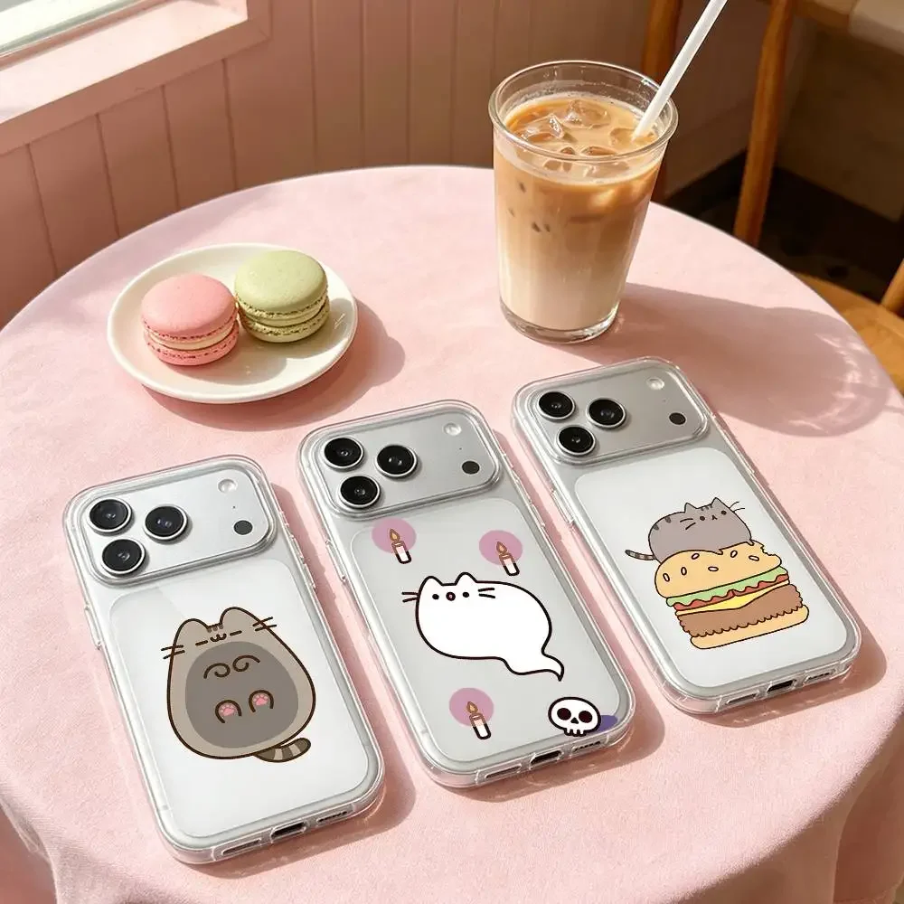 Anime Cute H-Pusheens-S Phone Case For iPhone 17e 17 16e 16 15 14 13 12 11 Mini Air Pro Max XR Plus Transparent Soft Back Cover