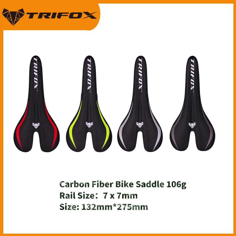 

TRIFOX Lightest 106g Carbon Bike Saddle 7*7 Rail MTB Road Mountain Bike Saddle