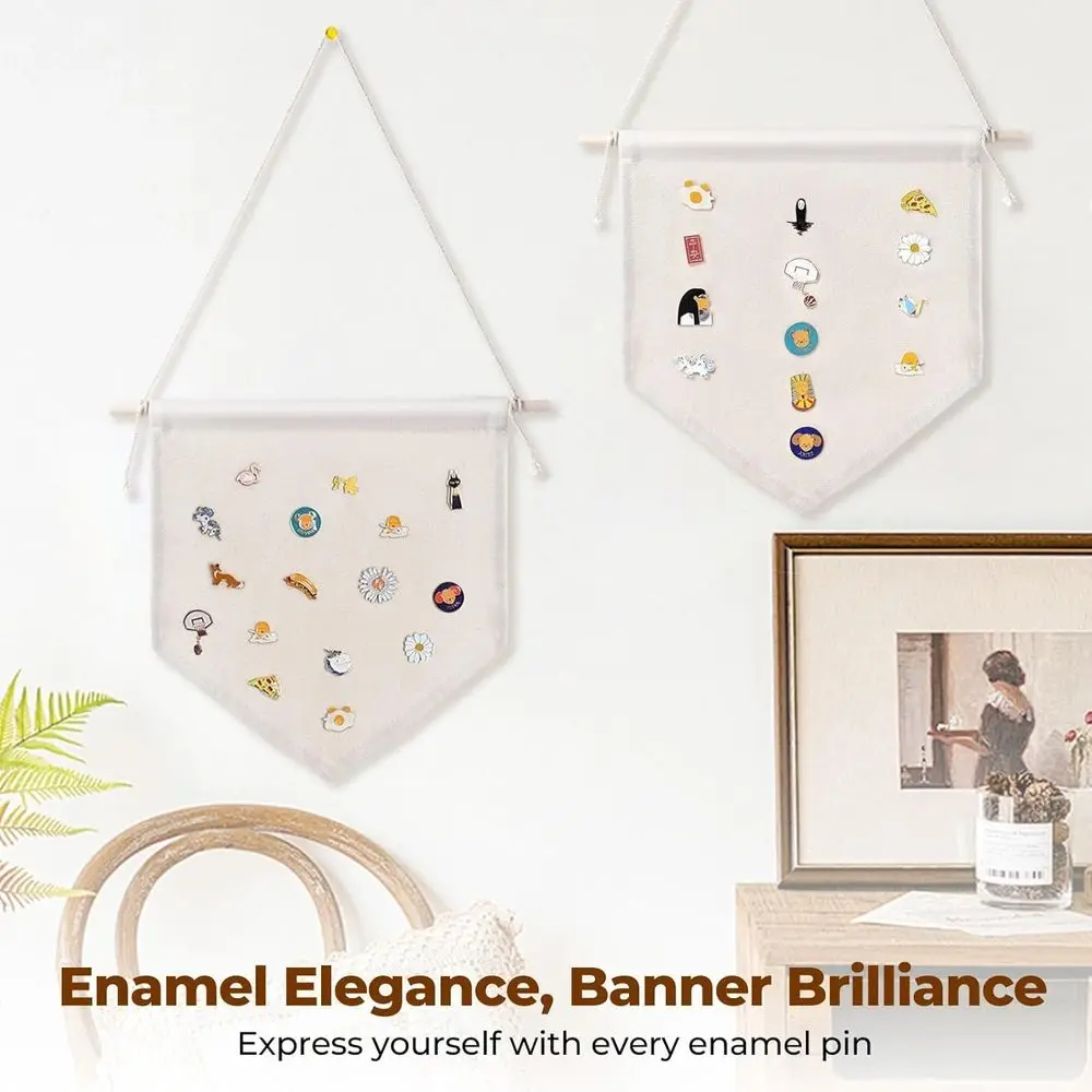 Set of 30 Canvas Banners - Decorative Wall Hangings for DIY Displays and Enamel Pin Collections