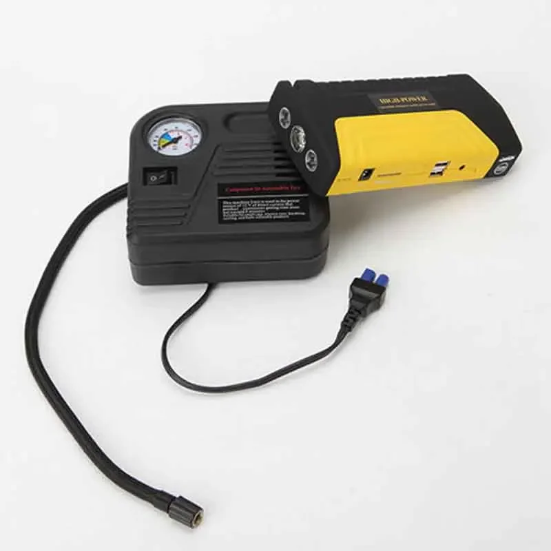 Portable Car Air Pump Auto Electric Air Compressor Tire Inflator 12V 60W With Car Jump Starter Connector 150PSI