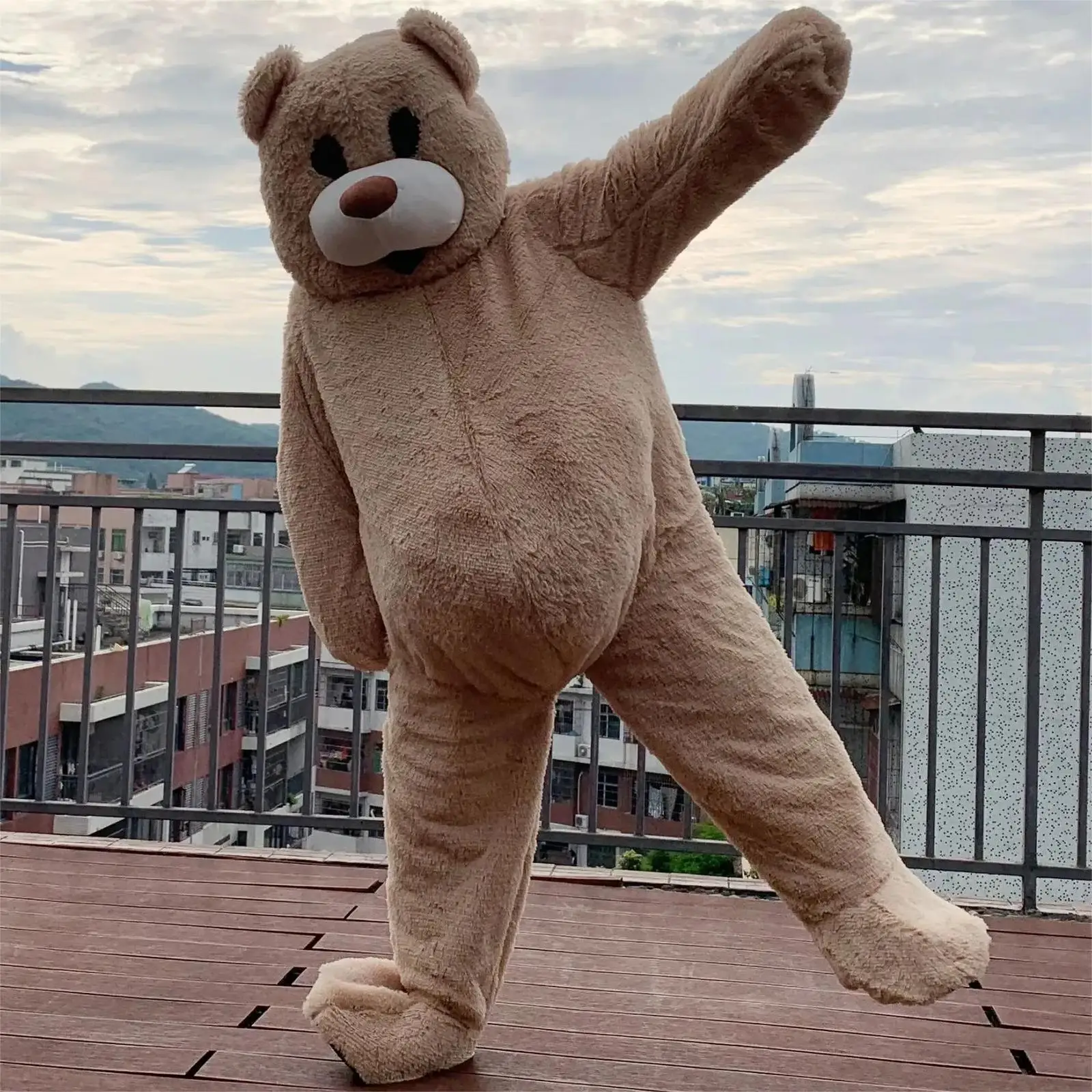 Dancing Bear Mascot Costume Cute Teddy Bear Walk Cartoon Doll Halloween Party Suit For Adult Party Carnival Halloween  Cosplay