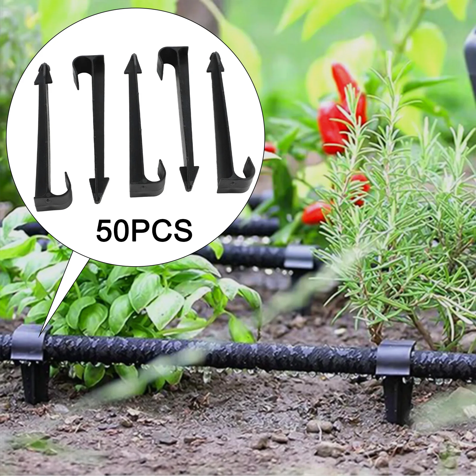 50Pc Fixing Pegs DN16 C-Type Ground Stake 11cm For Pipe Drip Irrigation Hose Tube Holder Stake Irrigation Tube Holder Spike Pegs