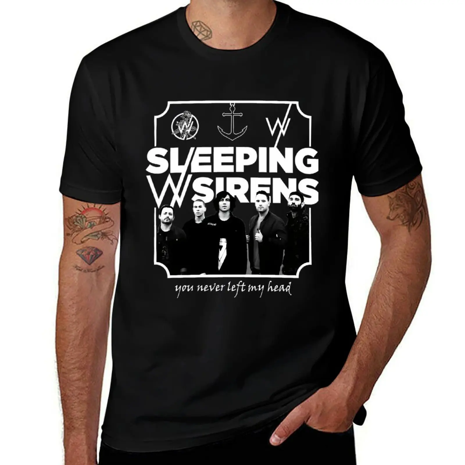 

Sleeping with sirens - Band T-Shirt summer top summer 2025 funny costumes Men's cotton t-shirt