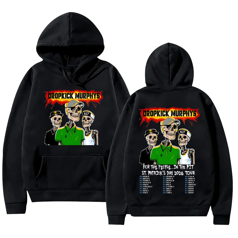 

Dropkick Murphys Tour 2026 Hoodies Autumn Winter High Street Sweatshirts Rock Band Merch Clothing Women Men Punk Loose Pullovers