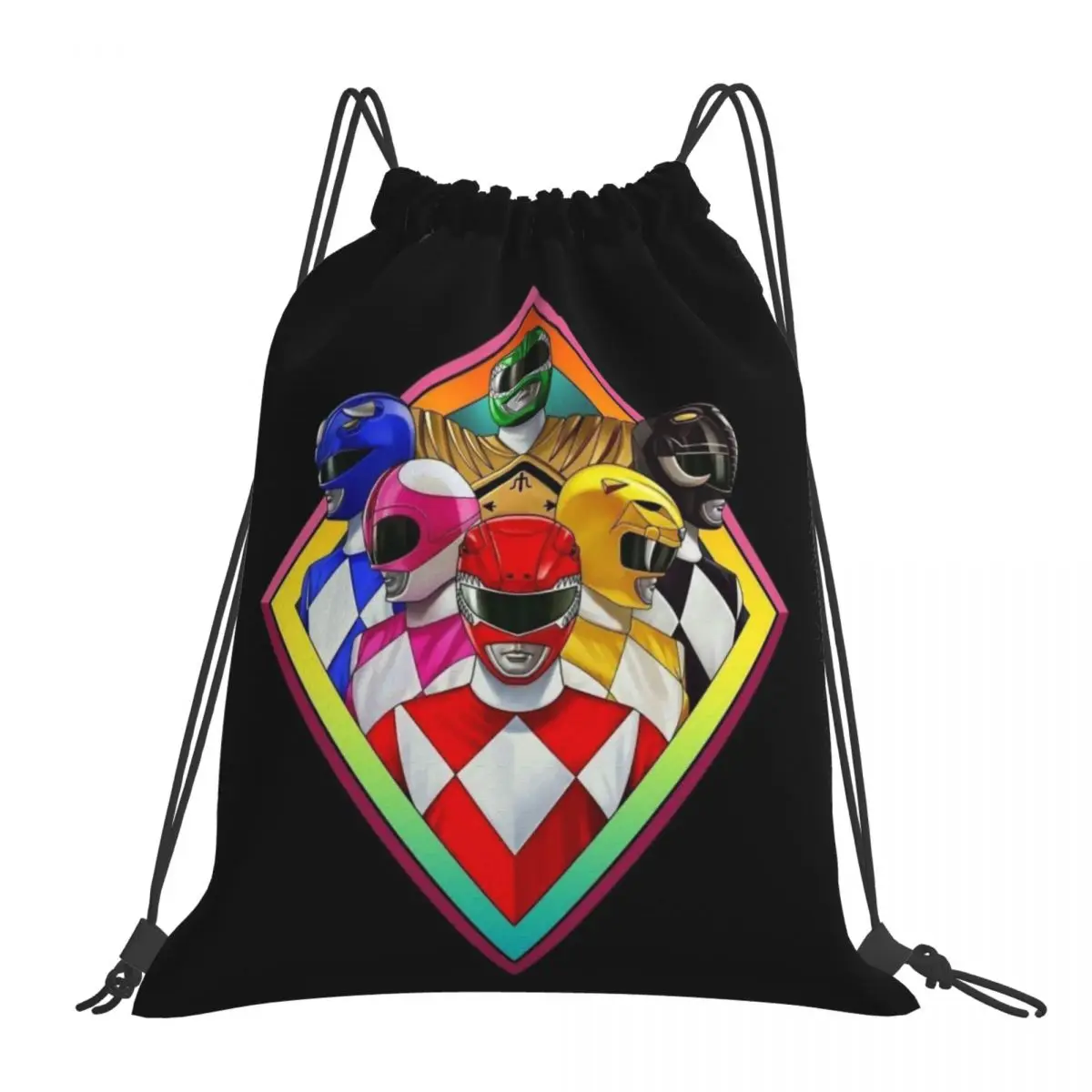 

Mighty Morphin Power Ranger Backpacks Casual Portable Drawstring Bags Drawstring Bundle Pocket Storage Bag Book Bags Man Woman