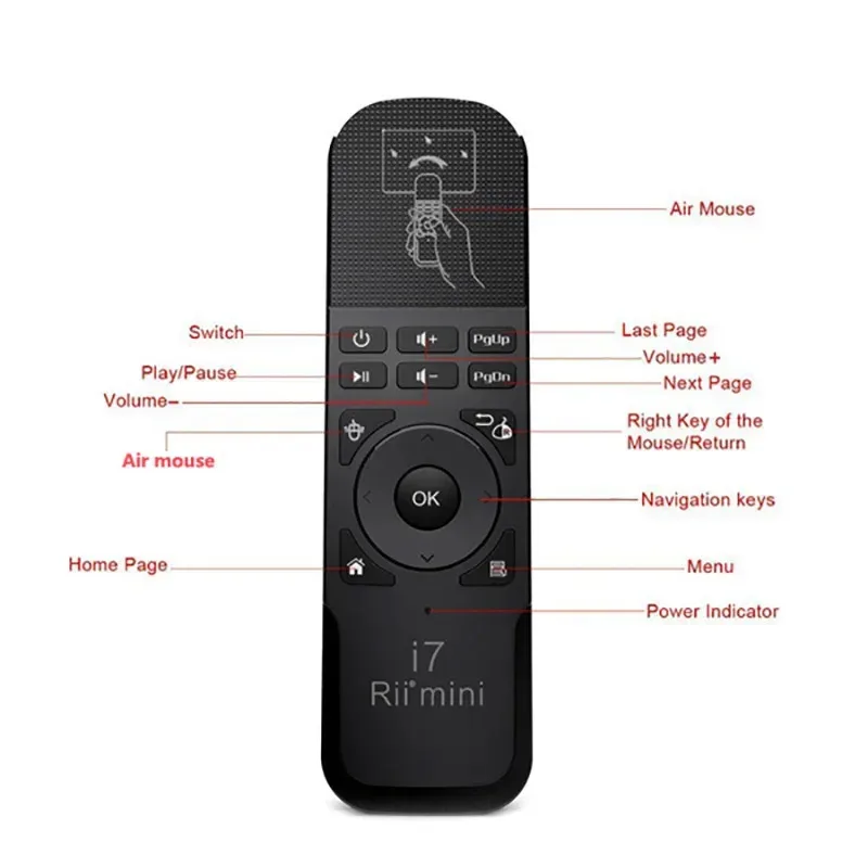 Remote kontrol nirkabel RII Mini R900 dengan mouse giroskop, cocok untuk smart TV, konsol game mini PC (PS3-Xbox 360),