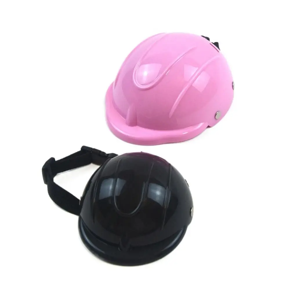 Adjustable Dog Helmet Windproof Wear Resistant Pet Safety Helmets Plastic Breathable Pet Riding Cap Sun Rain Protection