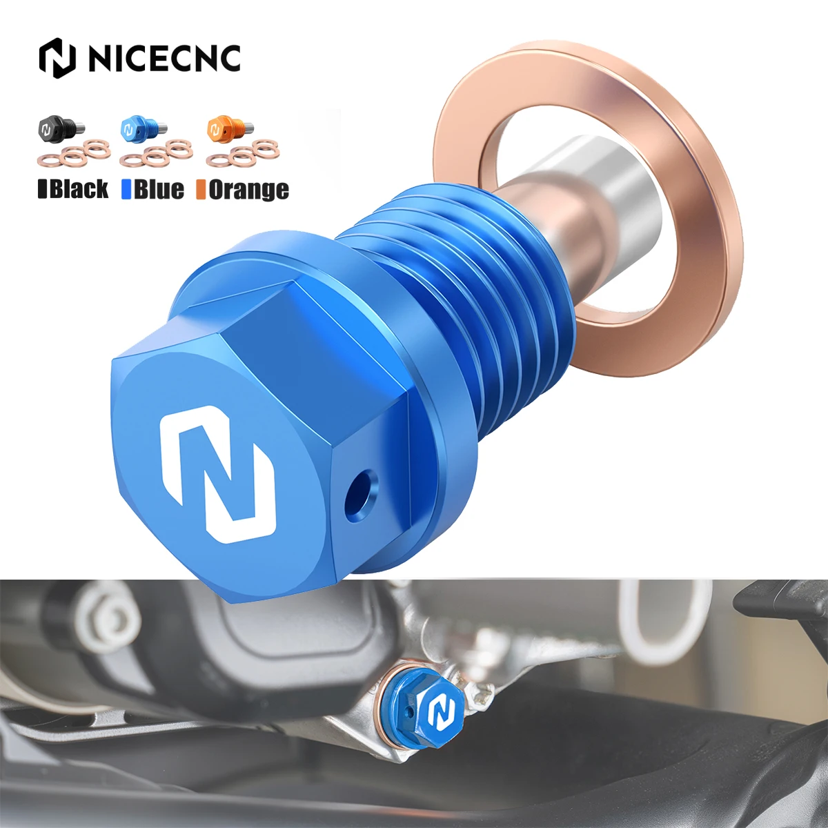 

NICECNC For 2025 2024 Husqvarna TE 300 250 150 125 TC FC TX FX FE 350 450 501 2014-2025 Motorcycle Magnetic Oil Drain Plug Bolt