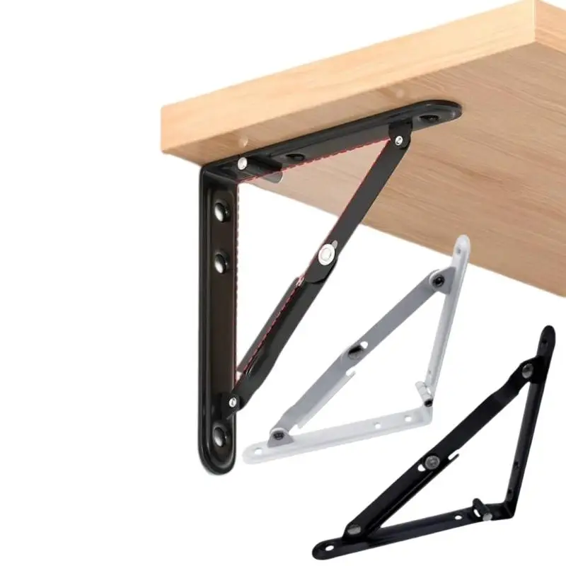6"/ 8"Heavy Duty Folding Shelf Bracket Metal Collapsible Triangle Corner Brace Space Saving for Home Improvement