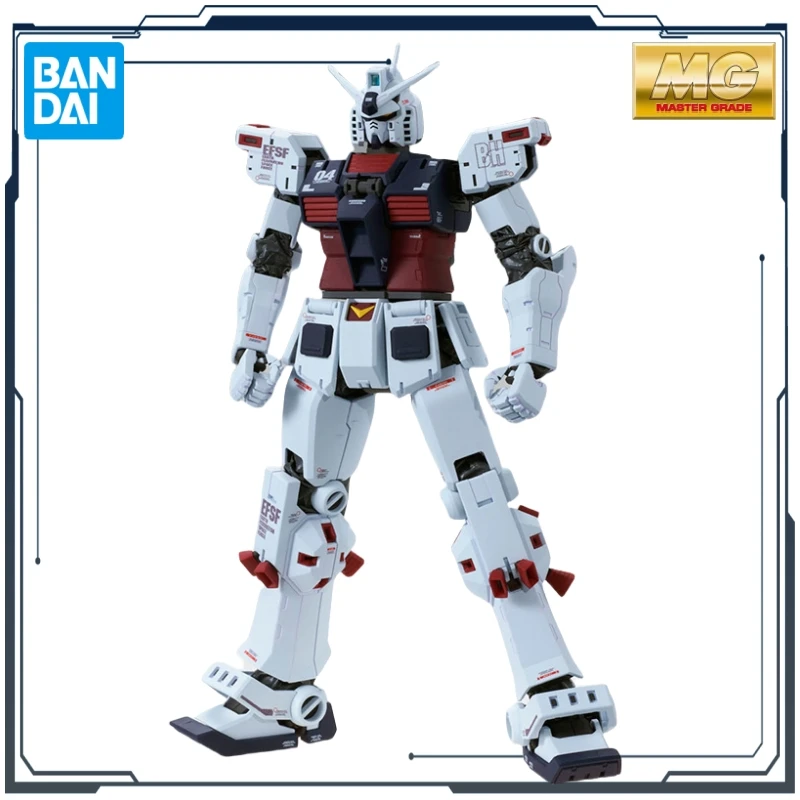 반다이 오리지널 MG 시리즈 풀 아머 건담 썬더볼트 1/100 애니메이션 조립 모델 장난감 소년을위한 선물 소장 장식품