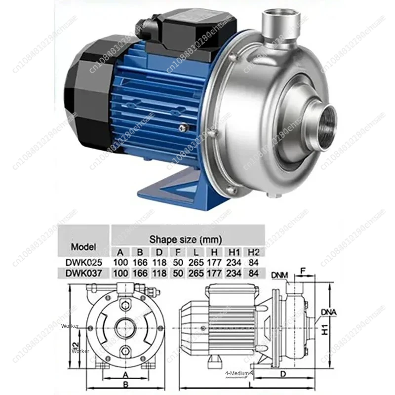 

Useful 370W Acid and Alkali Resistant Small Impurity Sewage Pump/semi-Open Impeller Stainless Steel Centrifugal Water Pump
