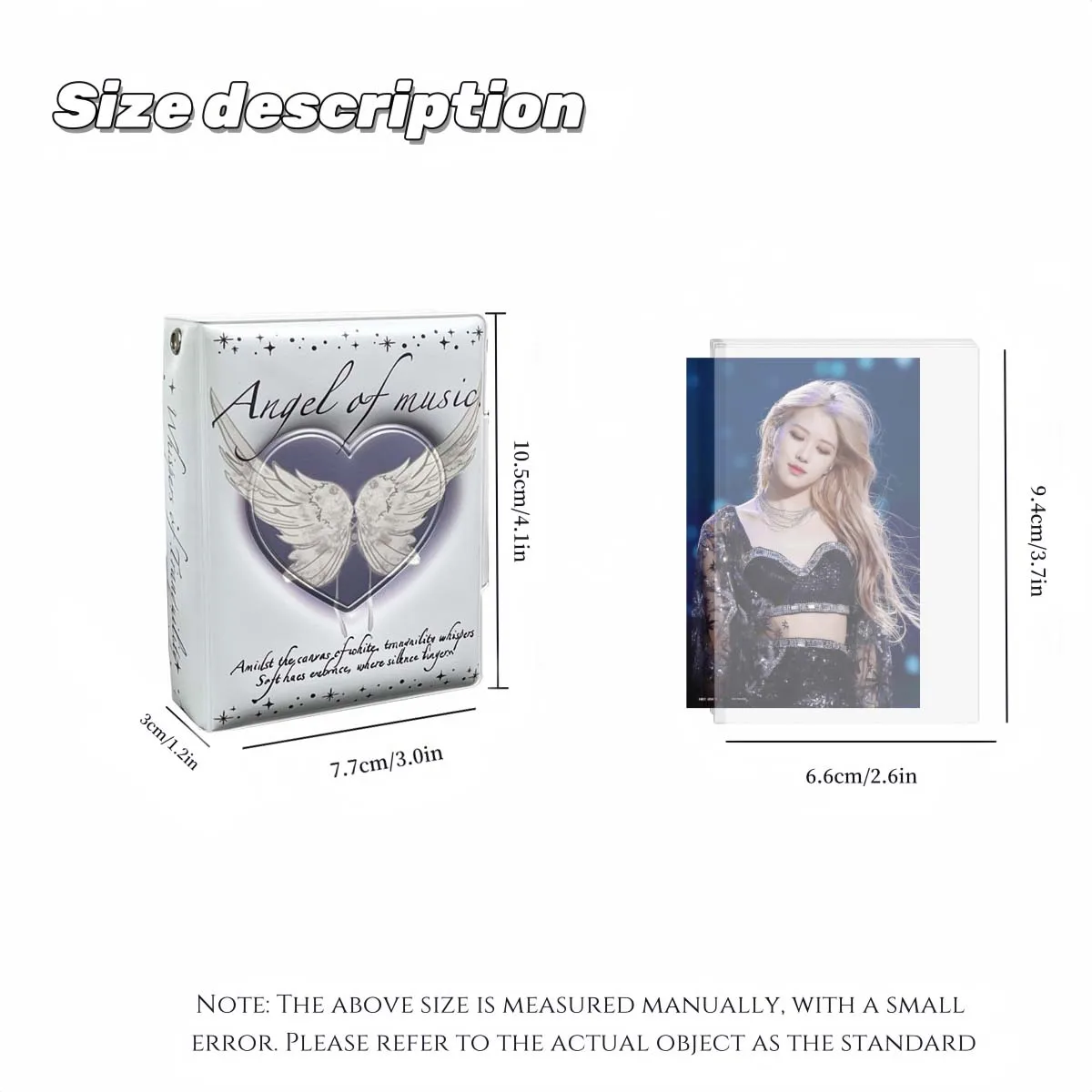 Angel Butterfly Wings Photo Small Card Bag Mini Album 3-3.5 Celebrity Album Cardbook Suitable for Celebrity Small Card Storage