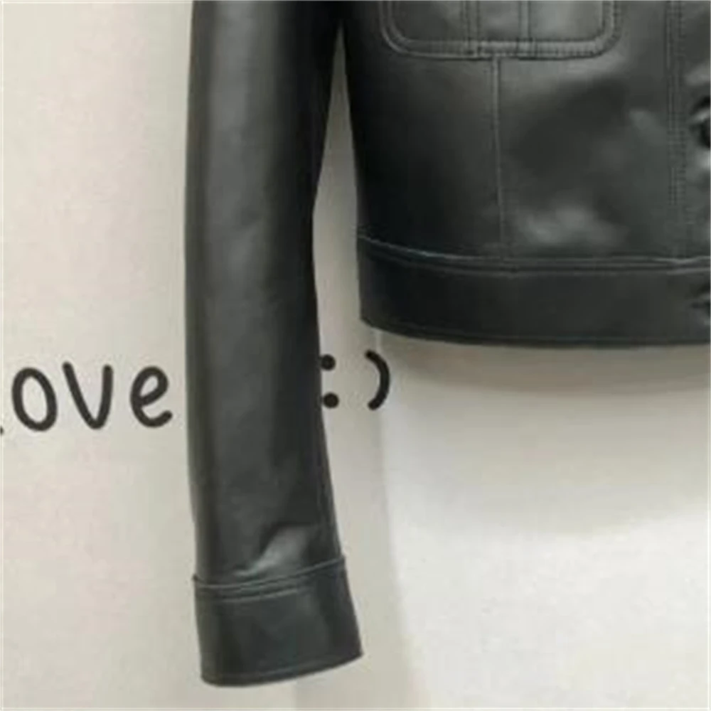 Leather Jacket Women's Clothing Autumn Spring 2024 PU New Coat Lapel Jacket Fashion Cardigan Outifits Long Sleeve Top Short Coat