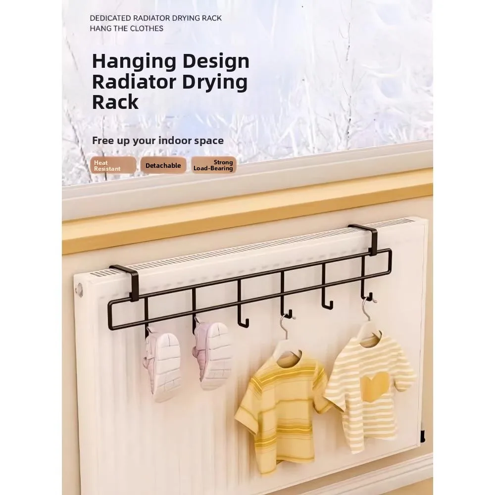 

Heated Towel Rack Radiator Clothes Drying Rack No Drilling Required Shoe Drying Hook Hook for Hanging Clothes