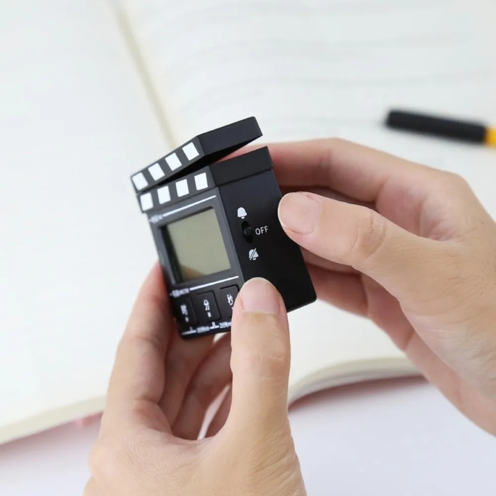 Electric Movie Clapper Board Timer Vintage Multifunctional Countdown Reminder Alarm Clock Silence Creative