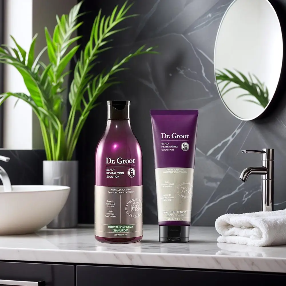 Dr. Groot Revitalisierende Lösung - Reinigendes Shampoo, Haarverdichtender Conditioner, Kopfhautpflege-Essenzöl, Tiefenwirksame Feuchtigkeitspflege – Detail 10