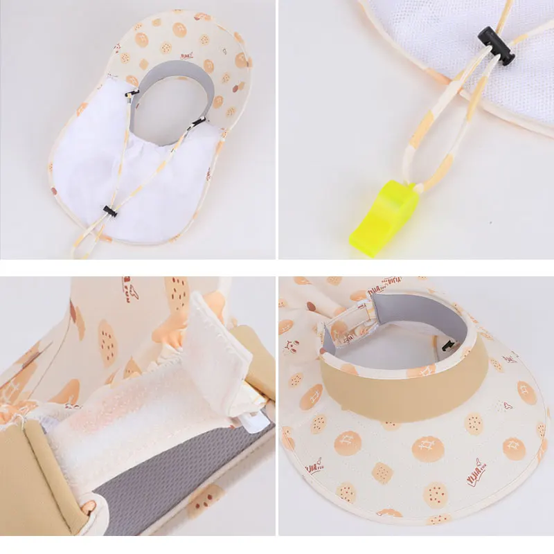 Children's hats-Summer outdoor wide-brimmed sun protection shade hat Sweet and adorable ice silk shawl with a flat top 5