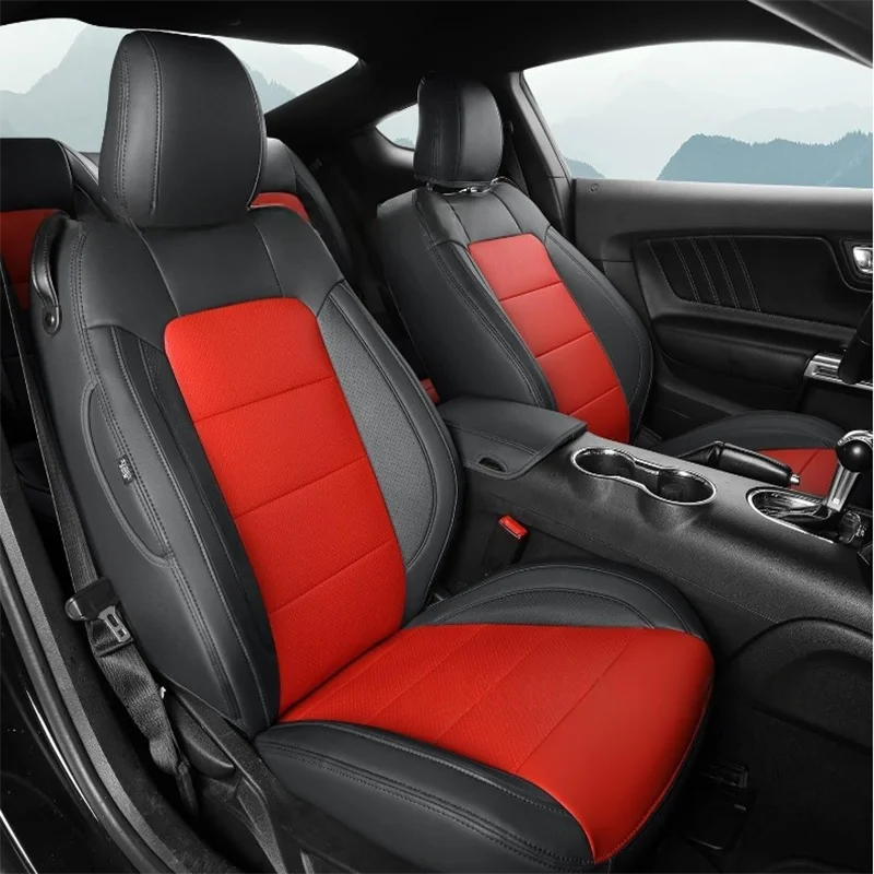 

Чехол на автомобильное сиденье на заказ, подходит для Mustang 2015-2024, чехлы на автомобильные сиденья, полный комплект, прочный качественный материал для стилизации купе Ford Mustang