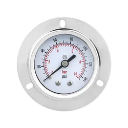 Mairuikesi Drukmeter 50Mm-1...0...600bar Achteraansluiting Met Flens Roestvrijstalen Behuizing Voor Watergas Manometer