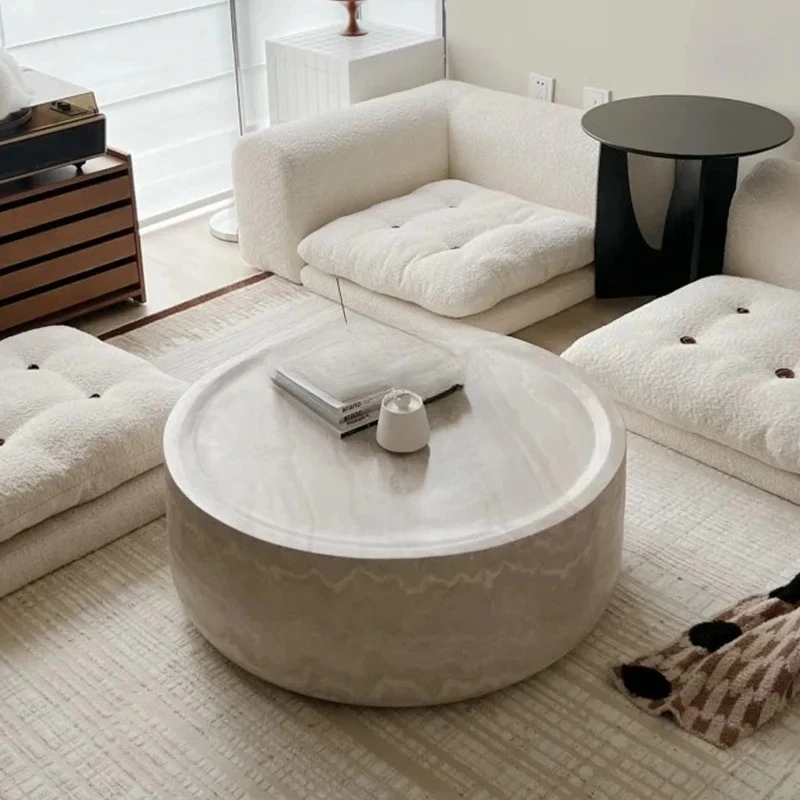 

French round coffee table small apartment round tea table high artistic sense living room coffee table