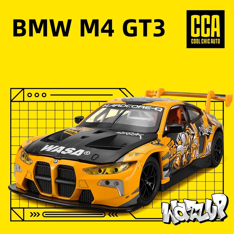 

1:24 BMW M4 GT3 AUDI R8 WASA Суперкар, модель автомобиля из сплава, игрушка, литье под давлением металла, звуковой и световой автомобиль, игрушка для детей, автомобиль