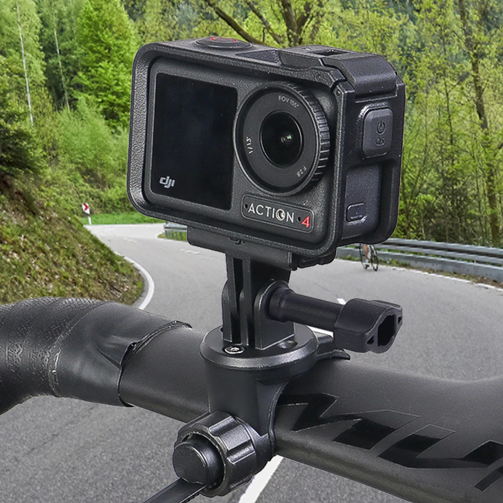 Bike Handlebar Camera Mount Anti-Slip Bicycle Camera Mount Holder Sports Camera Bracket for Round Flat Handlebar Bicycle