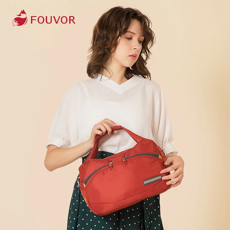 Fouvor damska torba nylonowa 2025 nowych moda torby na ramię o dużej pojemności torebka Oxford damska torba podróżna na co dzień płócienna torba 2587-10