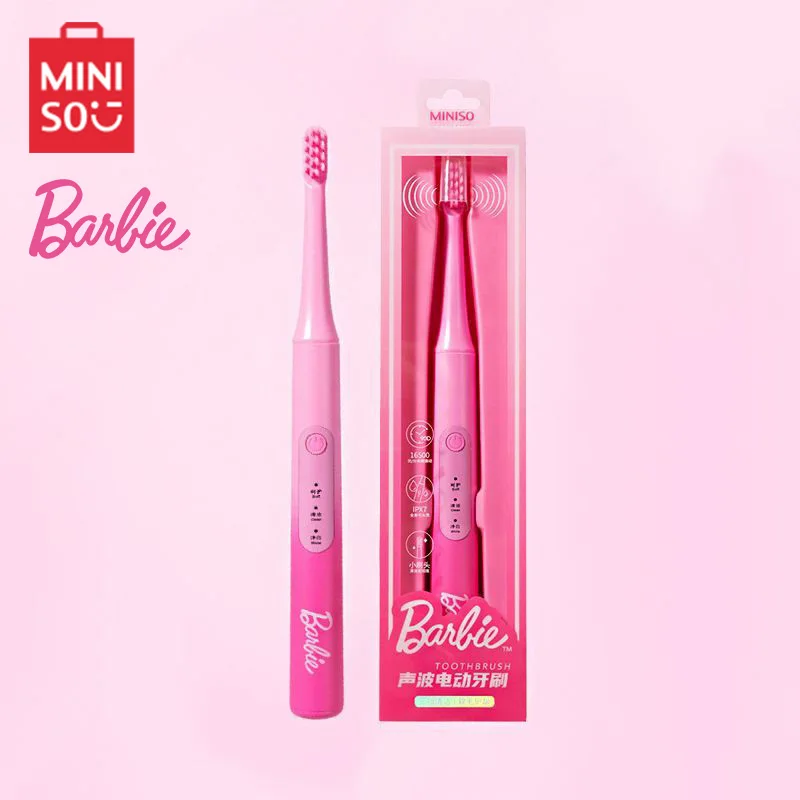 

Miniso Barbie Series Soft Hair Sonic Electric Toothbrush Y2K Anime Kawaii Cartoon Girl Gift Genuine License cute Girlfriend Gift