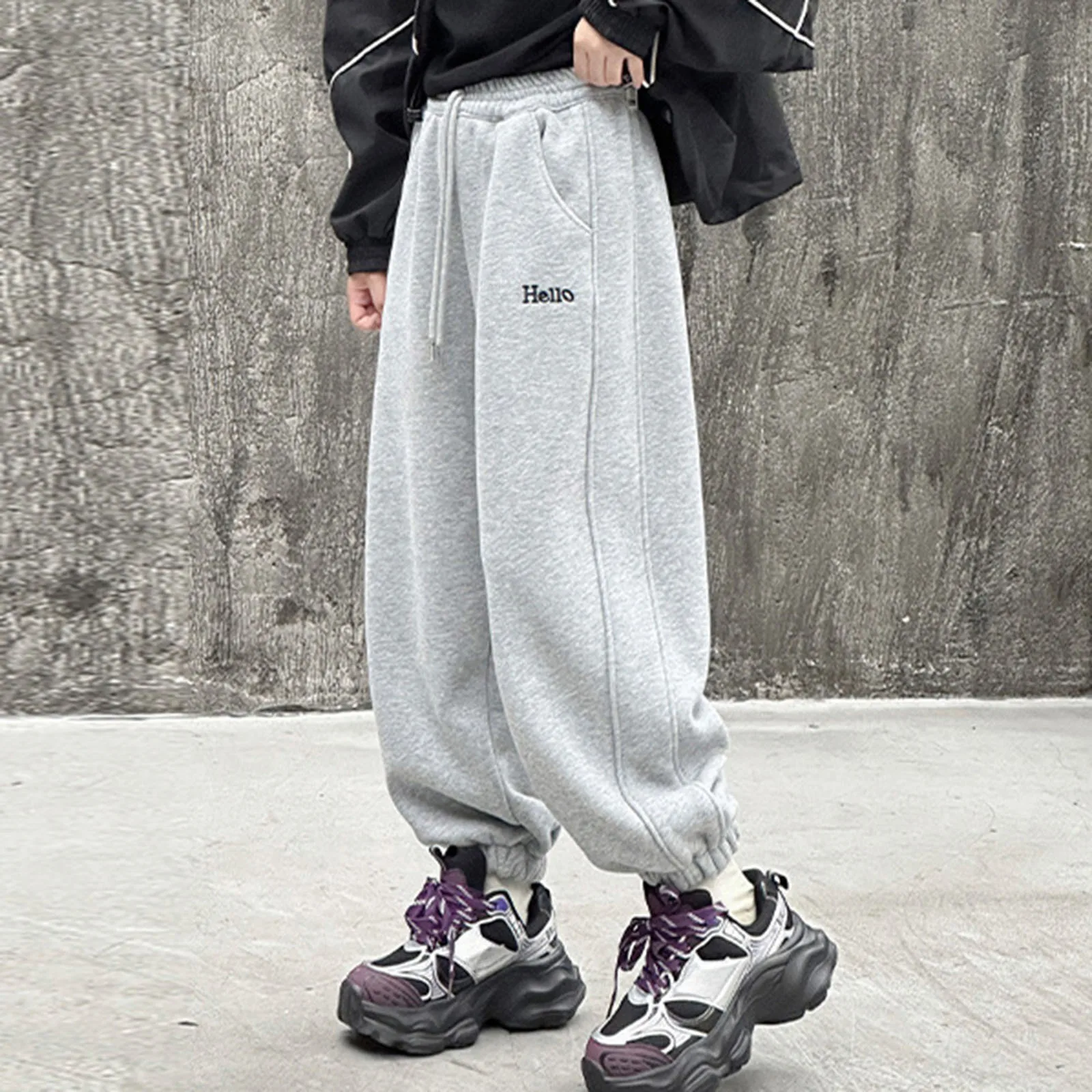 

Kids Clothes Boys 5t Girls Pants Sports Sweatpants Childrens Velvet Thickened Knitted Leg Toddler Boys Adjustable Pants