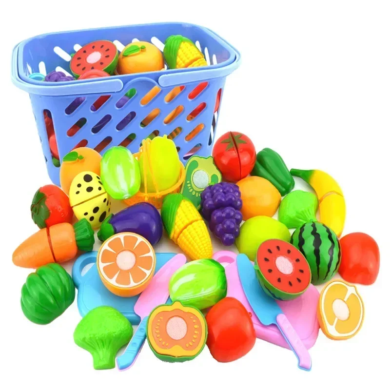 

6-piece Fruit Cutting Set Children's Play House Girl Cooking in The Kitchen Simulated Vegetables Toy Set Learning Education Toys