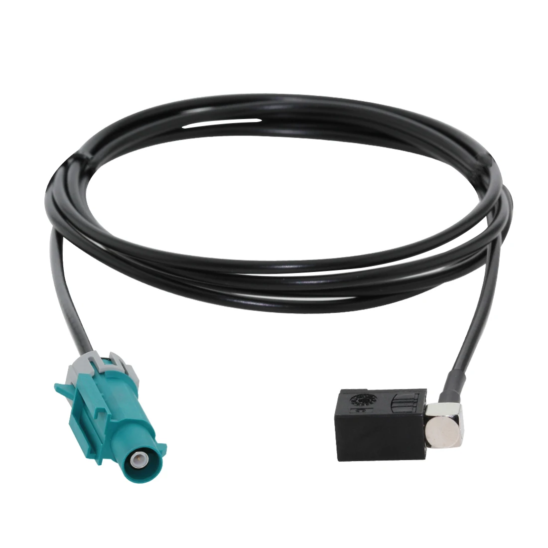 Conector de ángulo recto Fakra A hembra, Color negro A Fakra Z macho, Cable Pigtail impermeable, RG174, 15cm, 1 unidad
