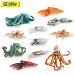 Simulation Marine Life Squid Cuttlefish Octopus Model Action Figures Aquarium Ocean Animals Miniacture Children Educational Toys