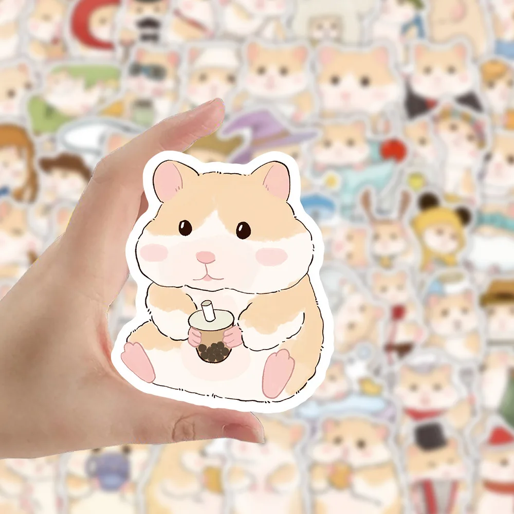 

10/30/60PCS Cartoon Animal Cute Pet Hamster Doodle Sticker Cute Fun Doodle Decorative Scrapbook Phone Case Scrapbook Water Cup