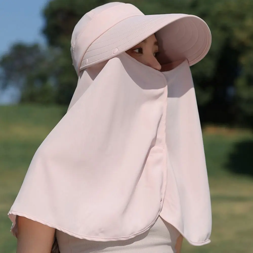 

Foldable Wide Brim Shawl Fisherman Hat UV Anti Neck Protection Mountaineering Hat Ponytail Cap Sunscreen Women Sun Hat Camping