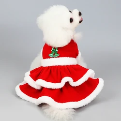 Christmas Dresses for Pet Dog Autumn Winter Puppy Warm Clothing Skirt Cat Dresses Cosplay Christmas Clothes for Small Dog