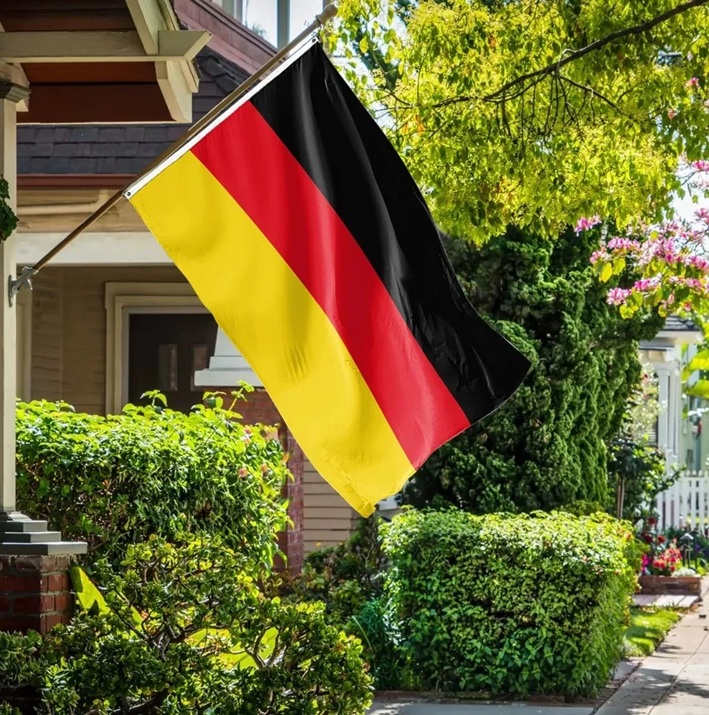Germany National Flag for Festivals, Home Decor Banner, Hand-Waving Car Flag with Plastic Pole